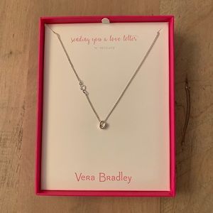NWT Vera Bradley Silver Initial 16” Necklace